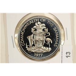 1977 BAHAMAS SILVER PROOF DOLLAR .4466 OZ. ASW