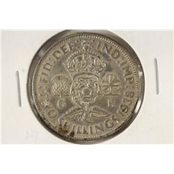 1938 GREAT BRITAIN SILVER 2 SHILLINGS .1818 OZ.ASW