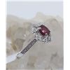 Image 3 : Sterling Silver Ruby & Cubic Zirconia Ring