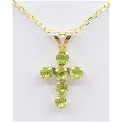 Peridot Cross Pendant
