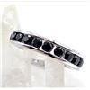 Image 3 : Sterling Silver Black Spinel Infinity Band Ring