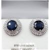Image 1 : Sterling Silver Blue Sapphire & Cubic Zirconia Earrings