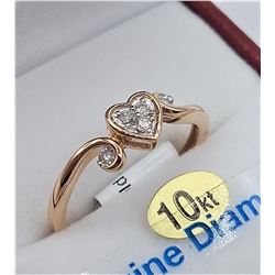 Rose Gold Diamond Heart Ring