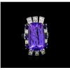 Image 2 : 16.83 ctw Tanzanite, Sapphire and Diamond Ring - 14KT White Gold