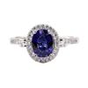 Image 1 : 1.54 ctw Tanzanite and Diamond Ring - Platinum