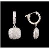 Image 2 : 14KT White Gold 1.38 ctw Diamond Earrings
