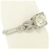 Image 8 : Antique Art Deco Platinum 0.90 ctw Old European & Marquise Diamond Solitaire Rin