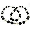 Image 1 : Tiffany & Co. Sterling Silver & Black Onyx Graduated Bead Ball Long 32" Necklace