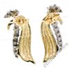 Image 5 : 14kt White and Yellow Gold 0.60 ctw Round Diamond Wing Flame Drop Earrings