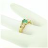 Image 6 : 18kt Yellow Gold 1.73 ctw Round Emerald and Marquise Diamond Ring