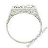 Image 5 : Vintage Platinum 0.52 ctw Dual Transitional Cut Diamond Hand Engraved Band Ring