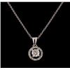 Image 1 : 0.66 ctw Diamond Pendant With Chain - 14KT White Gold