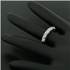 Image 4 : NEW 14k White Gold FINE .80 ctw Bar Set Round Brilliant Diamond Wedding Band Rin