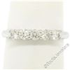 Image 3 : New 14kt White Gold 0.65 ctw 5 Stone Round Diamond Wedding Band Ring