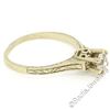 Image 7 : Art Deco Etched 14kt White Gold 0.60 ctw European Diamond Solitaire Engagement R