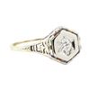 Image 1 : 0.24 ctw Old Mine Cut Diamond Ring - 14KT Yellow And White Gold