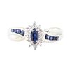 Image 2 : 0.35 ctw Sapphire and Diamond Ring - 10KT White Gold