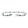 Image 3 : 3.58 ctw Emerald and Diamond Bracelet - 14KT White Gold