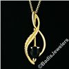 Image 2 : 14kt Yellow Gold Pear Cabochon Black Onyx Open Pendant Necklace