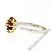 Image 6 : 14kt Two Tone Gold 1.05 ctw Round Brilliant Ruby & Diamond Flower Cluster Ring