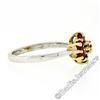 Image 7 : 14kt Two Tone Gold 1.05 ctw Round Brilliant Ruby & Diamond Flower Cluster Ring
