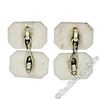 Image 5 : Antique Art Deco 14kt White Gold Etched Dual Panel Cuff Links