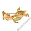 Image 4 : Vintage 14kt Yellow Gold Large Natural Angel Skin Coral Branch & Leaf Brooch
