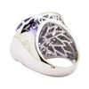 Image 3 : 6.94 ctw Tanzanite and Diamond Ring - 14KT White Gold