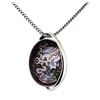 Image 1 : Black Mother of Pearl Cameo Pendant - 14KT White Gold