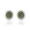 Image 1 : 14k White Gold 0.47CTW Diamond and Green Dia Earrings, (SI/H)