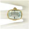 Image 5 : Antique 14kt Yellow Gold 8.57 ctw GIA Certified Oval Aquamarine Solitaire Ring