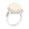 Image 4 : 9.12 ctw Cabochon Pear Crystal Opal And Round Brilliant Cut Diamond Ring - 14KT