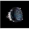 14KT White Gold 40.61 ctw Blue Topaz and Diamond Ring