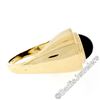 Image 7 : 18kt Yellow Gold Pear Cabochon Black Onyx and Channel Set Diamond Ring