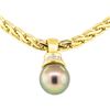Image 2 : 0.08 ctw Diamond and Pearl Pendant & Chain - 18KT Yellow Gold