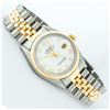 Image 6 : Rolex Mens 2 Tone Mother Of Pearl Roman Datejust Wristwatch
