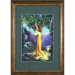 A.S., ?Girl with Flowers?, landscape?, print, #1332058