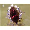 Image 1 : RHJ Synthetic Ruby Marquise &  CZ Ring #1332124