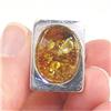 Image 1 : STERLING SILVER Estate BALTIC AMBER Ring Sz 6 #1332395