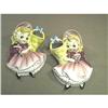 Image 1 : Lefton Wall Pockets pair of girls with basket #1332400