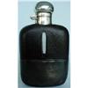 Image 1 : 19C GENTS WHISKY  FLASK - SILVER LEATHER GLASS #1333077