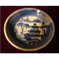 CHINESE EXPORT BLUE CANTON BUTTER PAT #1349721