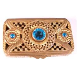 French brass pierced box with rhinestones #1349725