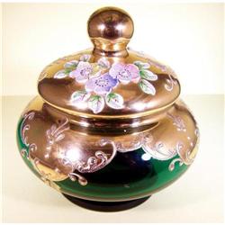 Vintage Bohemian/Moser type green & gilt glass #1349728