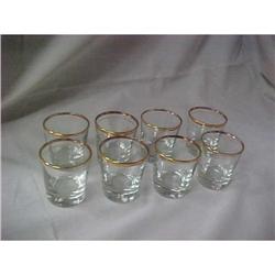 Gold Rimmed Shot Glass ? Set of 8 #1349861