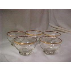 Gold Rimmed Footed Desert Bowl #1349864