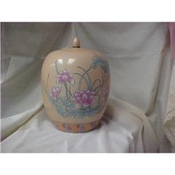 Beige Teal Ginger Jar Large #1349881