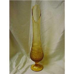 Swung Vase - Amber Hobnail Glass #1349882