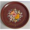 Image 1 : Tole-Painted Metal Serving Tray with Flower #1350110