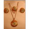 Image 1 : Victorian PORCELAIN Shirt STUDS & NECKLACE SET #1350134